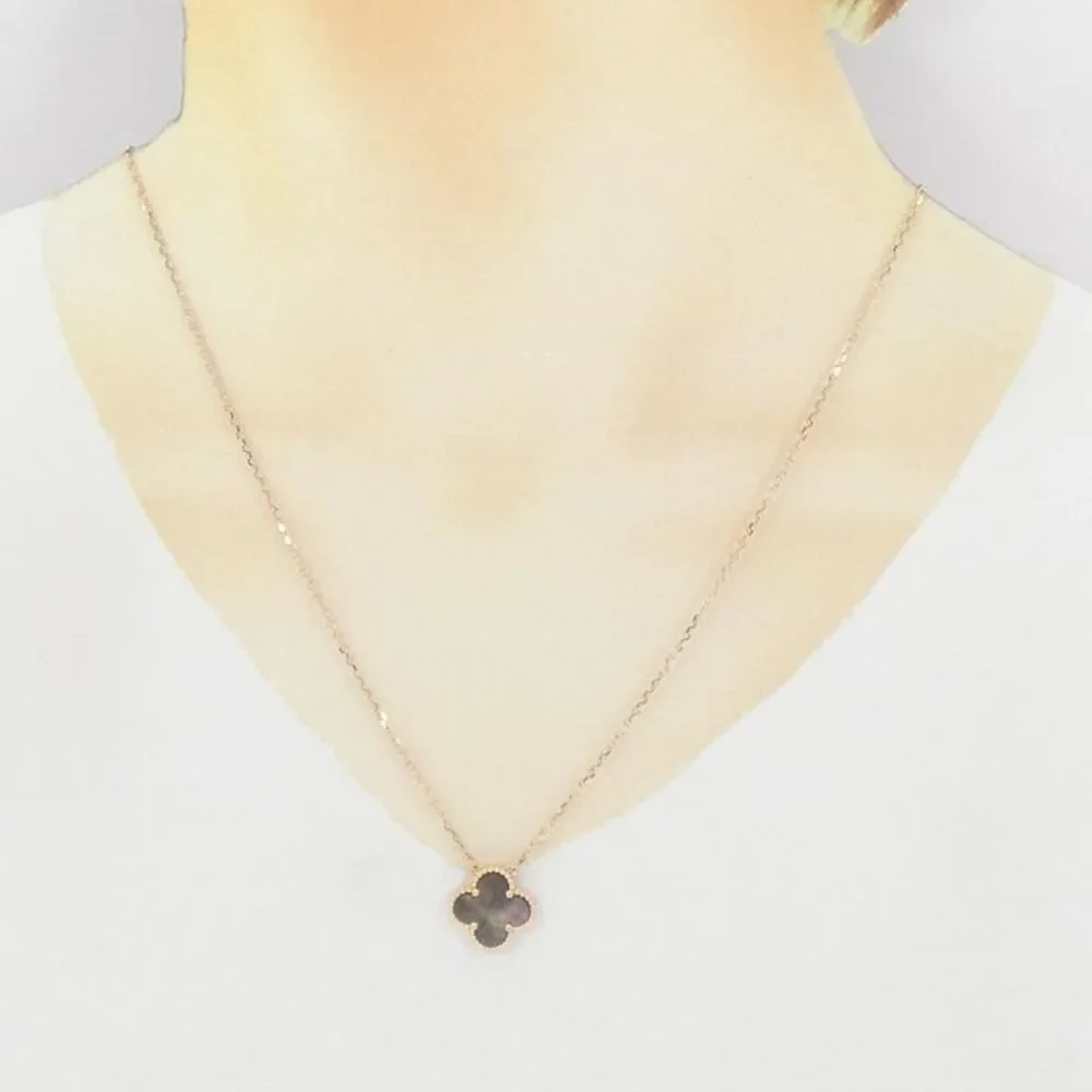 Van Cleef & Arpels Vintage Alhambra Au750 Pink Gold Mother of Pearl Necklace - Picture 5 of 5